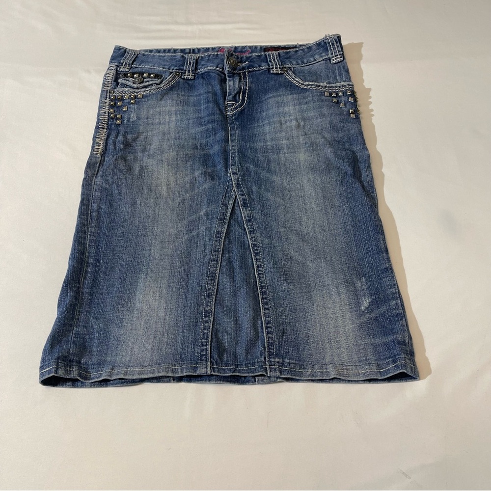 ROCK AND ROLL WOMENS CUSTOM  DENIM SKIRT, SZ 29, VERY GOOD CONDITION, PR…